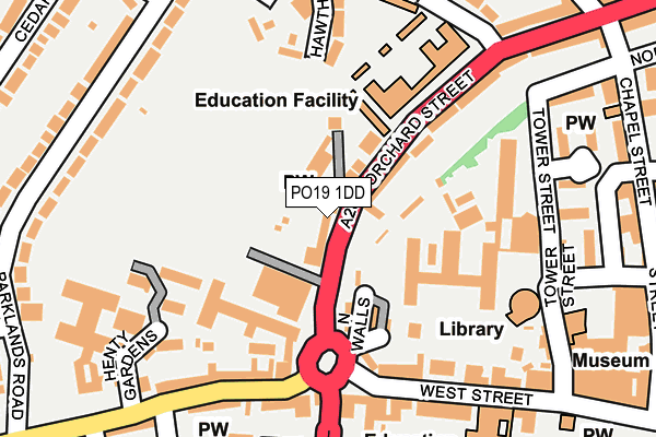 PO19 1DD map - OS OpenMap – Local (Ordnance Survey) PO19 1DD map - OS OpenMap – Local (Ordnance Survey)