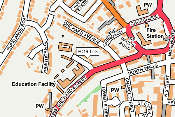 PO19 1DG map - OS OpenMap – Local (Ordnance Survey) PO19 1DG map - OS OpenMap – Local (Ordnance Survey)