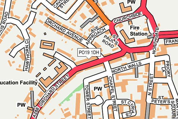 PO19 1DH map - OS OpenMap – Local (Ordnance Survey) PO19 1DH map - OS OpenMap – Local (Ordnance Survey)