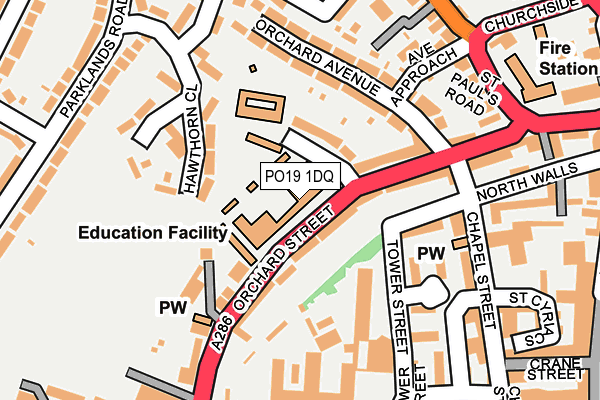 PO19 1DQ map - OS OpenMap – Local (Ordnance Survey) PO19 1DQ map - OS OpenMap – Local (Ordnance Survey)