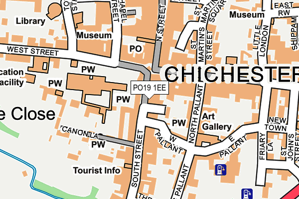 PO19 1EE map - OS OpenMap – Local (Ordnance Survey) PO19 1EE map - OS OpenMap – Local (Ordnance Survey)