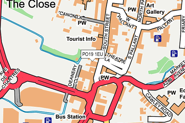 PO19 1EU map - OS OpenMap – Local (Ordnance Survey) PO19 1EU map - OS OpenMap – Local (Ordnance Survey)