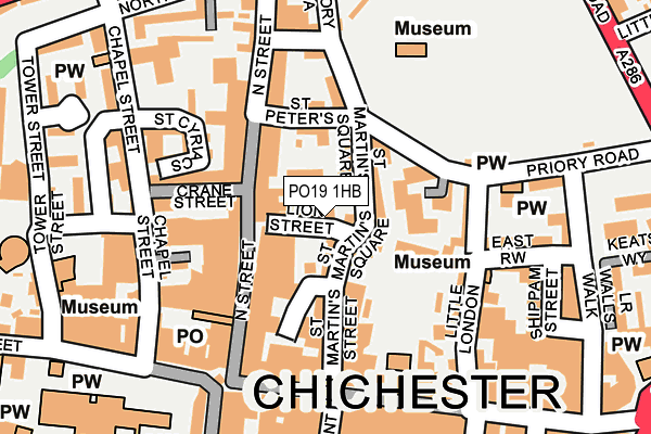 PO19 1HB map - OS OpenMap – Local (Ordnance Survey) PO19 1HB map - OS OpenMap – Local (Ordnance Survey)