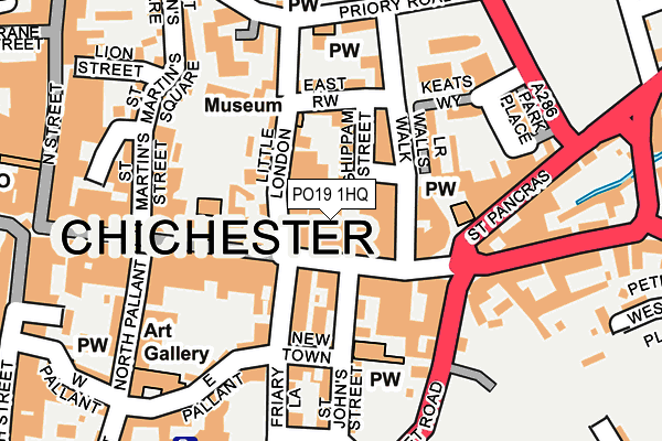 PO19 1HQ map - OS OpenMap – Local (Ordnance Survey) PO19 1HQ map - OS OpenMap – Local (Ordnance Survey)