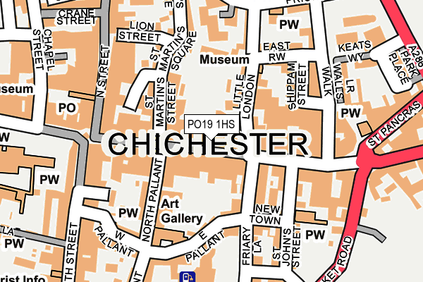 PO19 1HS map - OS OpenMap – Local (Ordnance Survey) PO19 1HS map - OS OpenMap – Local (Ordnance Survey)