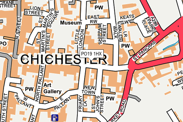 PO19 1HX map - OS OpenMap – Local (Ordnance Survey) PO19 1HX map - OS OpenMap – Local (Ordnance Survey)