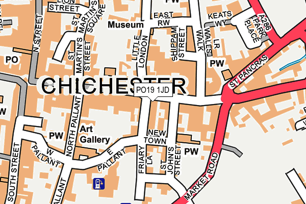 PO19 1JD map - OS OpenMap – Local (Ordnance Survey) PO19 1JD map - OS OpenMap – Local (Ordnance Survey)