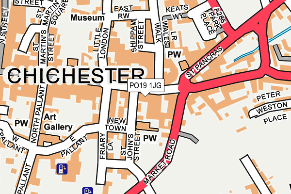 PO19 1JG map - OS OpenMap – Local (Ordnance Survey) PO19 1JG map - OS OpenMap – Local (Ordnance Survey)