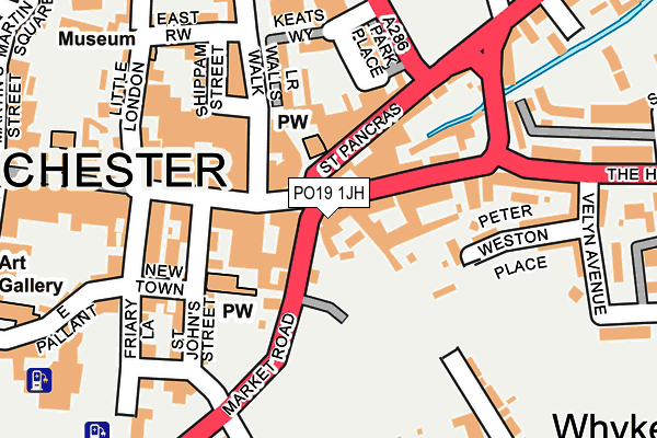 PO19 1JH map - OS OpenMap – Local (Ordnance Survey) PO19 1JH map - OS OpenMap – Local (Ordnance Survey)