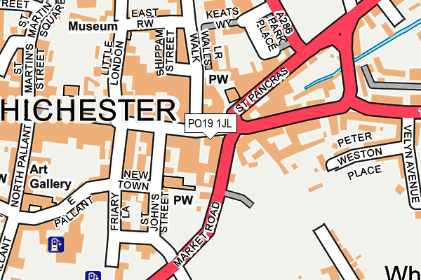 PO19 1JL map - OS OpenMap – Local (Ordnance Survey) PO19 1JL map - OS OpenMap – Local (Ordnance Survey)