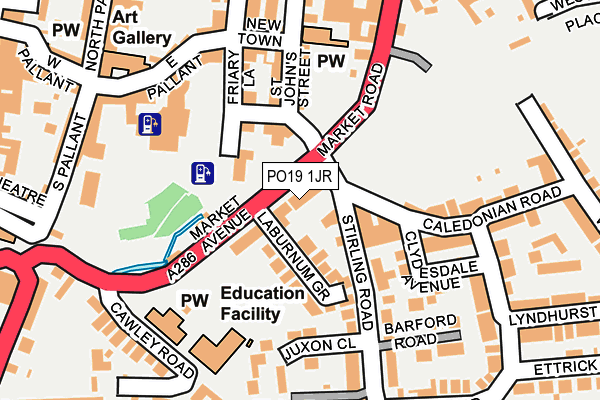 PO19 1JR map - OS OpenMap – Local (Ordnance Survey) PO19 1JR map - OS OpenMap – Local (Ordnance Survey)
