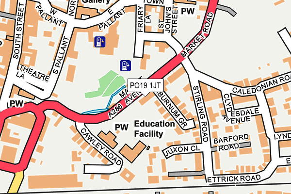 PO19 1JT map - OS OpenMap – Local (Ordnance Survey) PO19 1JT map - OS OpenMap – Local (Ordnance Survey)
