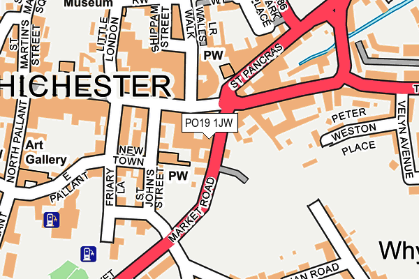 PO19 1JW map - OS OpenMap – Local (Ordnance Survey)