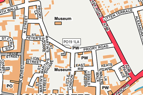 PO19 1LA map - OS OpenMap – Local (Ordnance Survey) PO19 1LA map - OS OpenMap – Local (Ordnance Survey)