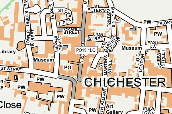 PO19 1LQ map - OS OpenMap – Local (Ordnance Survey)