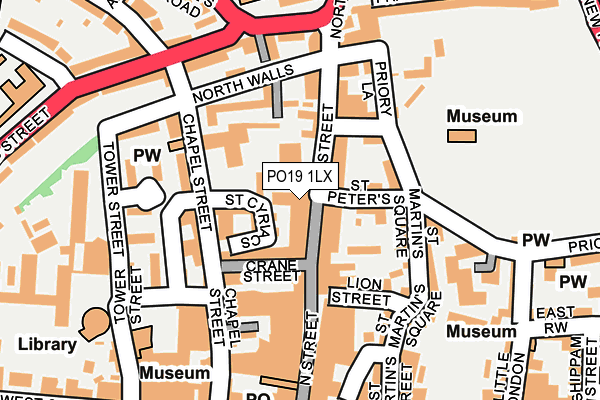 PO19 1LX map - OS OpenMap – Local (Ordnance Survey) PO19 1LX map - OS OpenMap – Local (Ordnance Survey)