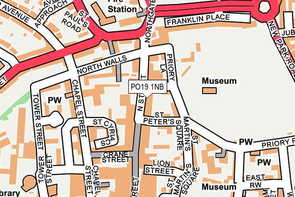 PO19 1NB map - OS OpenMap – Local (Ordnance Survey) PO19 1NB map - OS OpenMap – Local (Ordnance Survey)