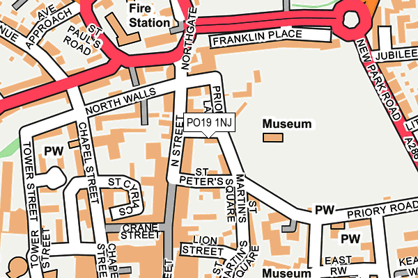 PO19 1NJ map - OS OpenMap – Local (Ordnance Survey) PO19 1NJ map - OS OpenMap – Local (Ordnance Survey)