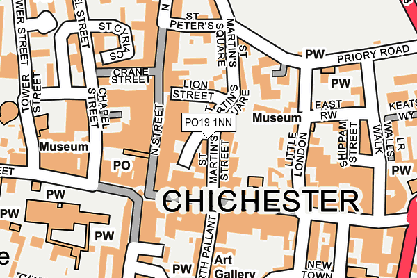 PO19 1NN map - OS OpenMap – Local (Ordnance Survey) PO19 1NN map - OS OpenMap – Local (Ordnance Survey)