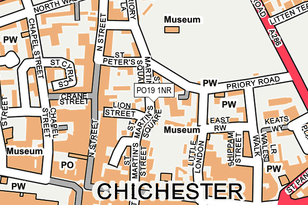 PO19 1NR map - OS OpenMap – Local (Ordnance Survey) PO19 1NR map - OS OpenMap – Local (Ordnance Survey)