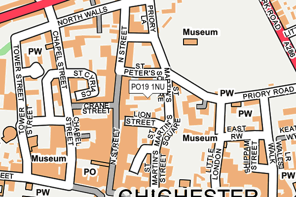 PO19 1NU map - OS OpenMap – Local (Ordnance Survey) PO19 1NU map - OS OpenMap – Local (Ordnance Survey)