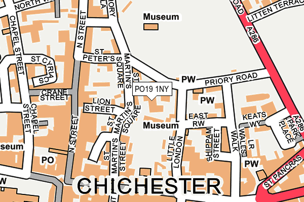 PO19 1NY map - OS OpenMap – Local (Ordnance Survey)