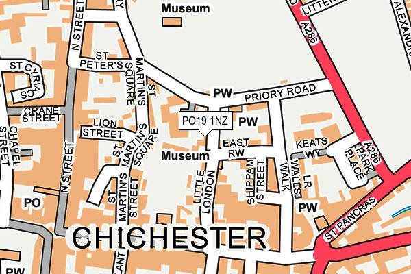 PO19 1NZ map - OS OpenMap – Local (Ordnance Survey) PO19 1NZ map - OS OpenMap – Local (Ordnance Survey)