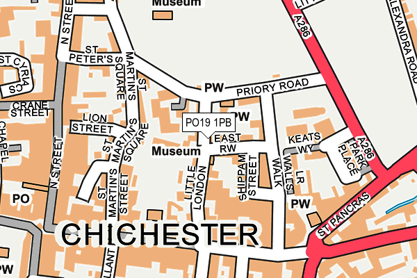PO19 1PB map - OS OpenMap – Local (Ordnance Survey) PO19 1PB map - OS OpenMap – Local (Ordnance Survey)