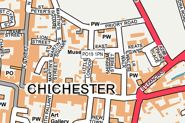 PO19 1PN map - OS OpenMap – Local (Ordnance Survey) PO19 1PN map - OS OpenMap – Local (Ordnance Survey)