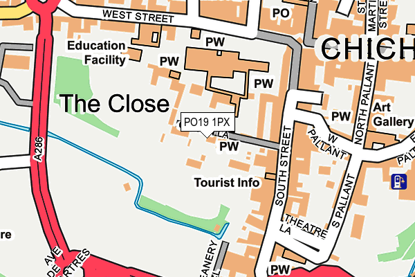 PO19 1PX map - OS OpenMap – Local (Ordnance Survey) PO19 1PX map - OS OpenMap – Local (Ordnance Survey)