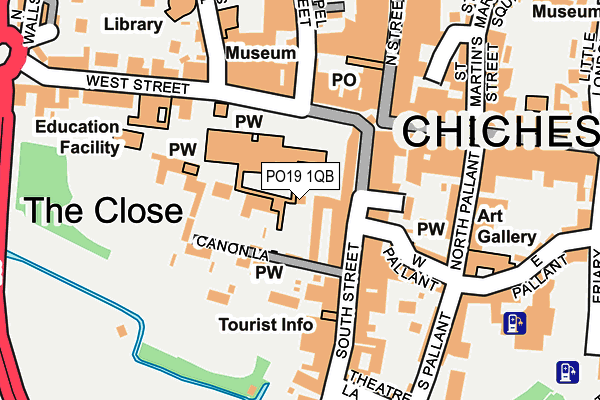 PO19 1QB map - OS OpenMap – Local (Ordnance Survey) PO19 1QB map - OS OpenMap – Local (Ordnance Survey)