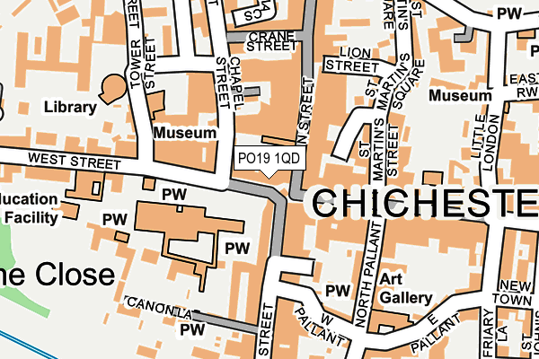 PO19 1QD map - OS OpenMap – Local (Ordnance Survey) PO19 1QD map - OS OpenMap – Local (Ordnance Survey)