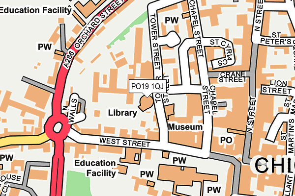 PO19 1QJ map - OS OpenMap – Local (Ordnance Survey) PO19 1QJ map - OS OpenMap – Local (Ordnance Survey)