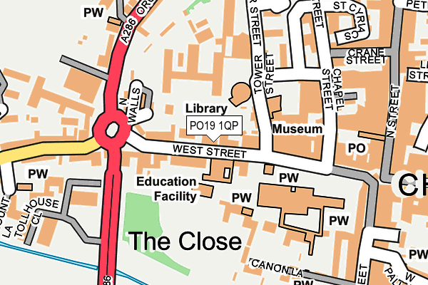 PO19 1QP map - OS OpenMap – Local (Ordnance Survey) PO19 1QP map - OS OpenMap – Local (Ordnance Survey)
