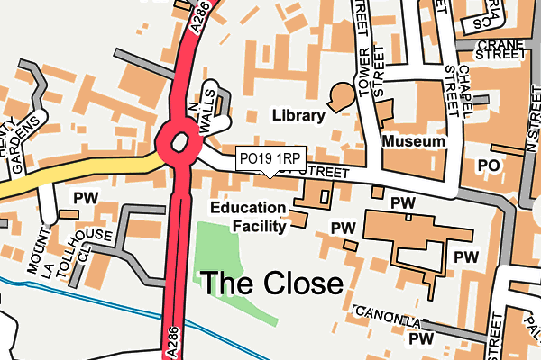PO19 1RP map - OS OpenMap – Local (Ordnance Survey) PO19 1RP map - OS OpenMap – Local (Ordnance Survey)