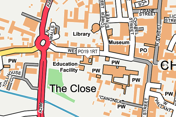 PO19 1RT map - OS OpenMap – Local (Ordnance Survey) PO19 1RT map - OS OpenMap – Local (Ordnance Survey)