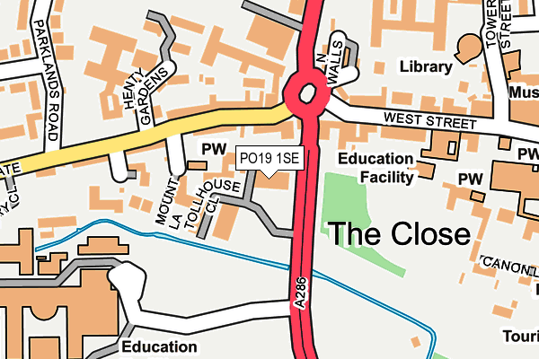 PO19 1SE map - OS OpenMap – Local (Ordnance Survey) PO19 1SE map - OS OpenMap – Local (Ordnance Survey)
