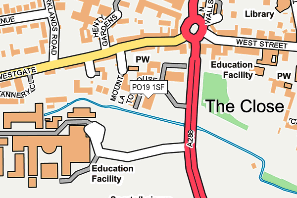 PO19 1SF map - OS OpenMap – Local (Ordnance Survey) PO19 1SF map - OS OpenMap – Local (Ordnance Survey)