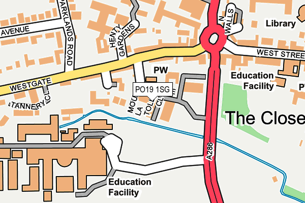 PO19 1SG map - OS OpenMap – Local (Ordnance Survey) PO19 1SG map - OS OpenMap – Local (Ordnance Survey)