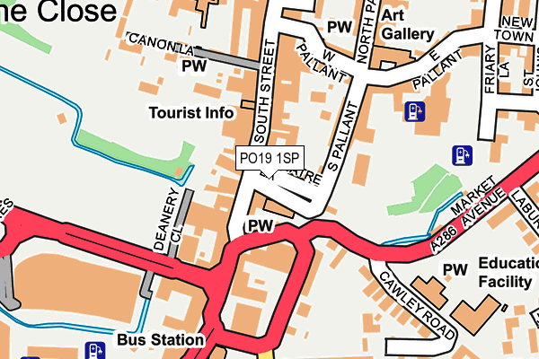 PO19 1SP map - OS OpenMap – Local (Ordnance Survey) PO19 1SP map - OS OpenMap – Local (Ordnance Survey)