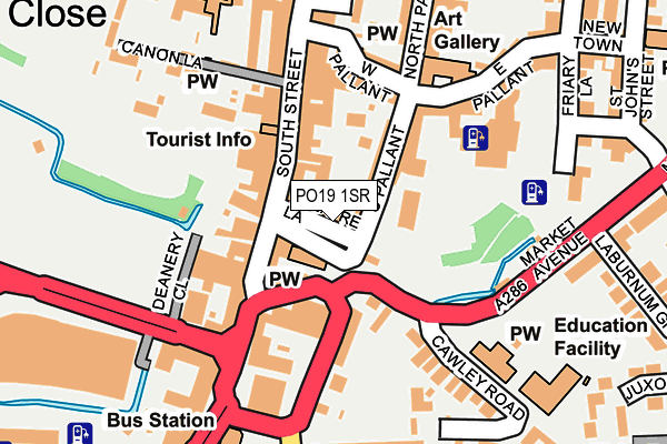 PO19 1SR map - OS OpenMap – Local (Ordnance Survey) PO19 1SR map - OS OpenMap – Local (Ordnance Survey)