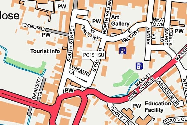 PO19 1SU map - OS OpenMap – Local (Ordnance Survey) PO19 1SU map - OS OpenMap – Local (Ordnance Survey)
