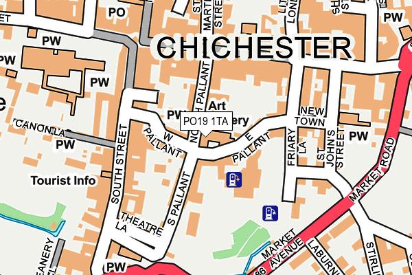 PO19 1TA map - OS OpenMap – Local (Ordnance Survey) PO19 1TA map - OS OpenMap – Local (Ordnance Survey)