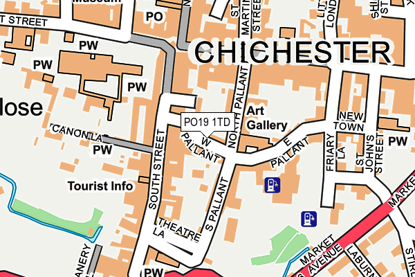 PO19 1TD map - OS OpenMap – Local (Ordnance Survey) PO19 1TD map - OS OpenMap – Local (Ordnance Survey)