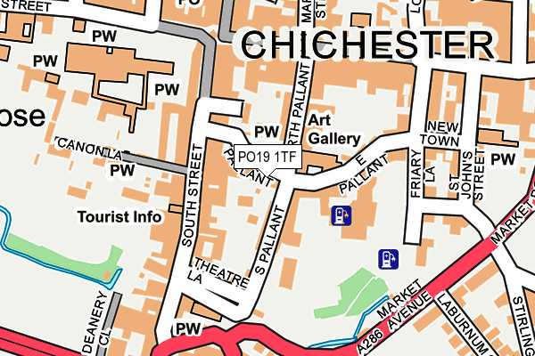 PO19 1TF map - OS OpenMap – Local (Ordnance Survey) PO19 1TF map - OS OpenMap – Local (Ordnance Survey)
