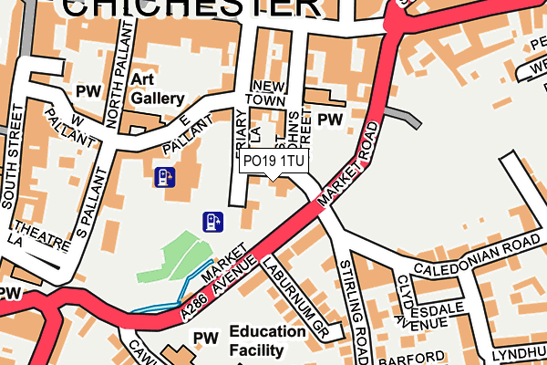 PO19 1TU map - OS OpenMap – Local (Ordnance Survey) PO19 1TU map - OS OpenMap – Local (Ordnance Survey)