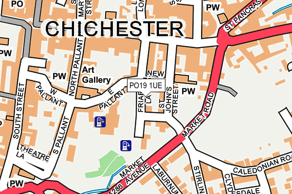 PO19 1UE map - OS OpenMap – Local (Ordnance Survey)