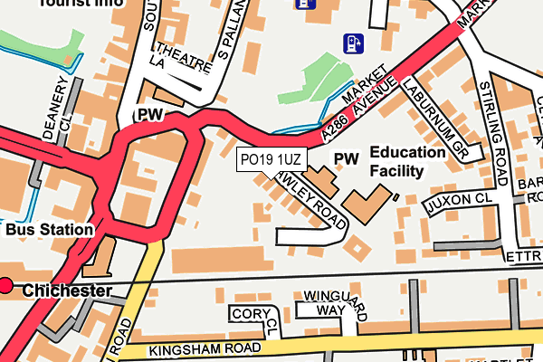 PO19 1UZ map - OS OpenMap – Local (Ordnance Survey) PO19 1UZ map - OS OpenMap – Local (Ordnance Survey)