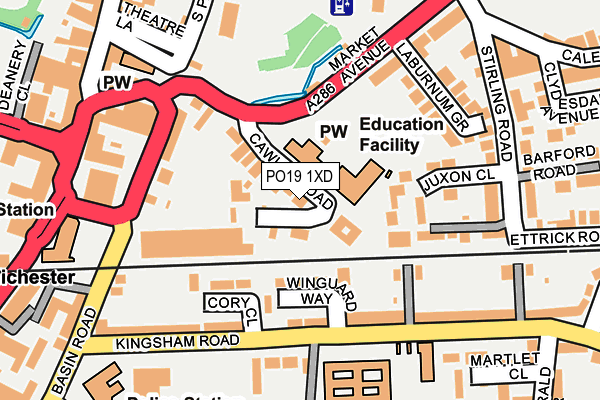 PO19 1XD map - OS OpenMap – Local (Ordnance Survey) PO19 1XD map - OS OpenMap – Local (Ordnance Survey)