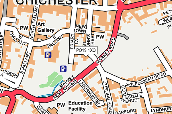 PO19 1XQ map - OS OpenMap – Local (Ordnance Survey) PO19 1XQ map - OS OpenMap – Local (Ordnance Survey)